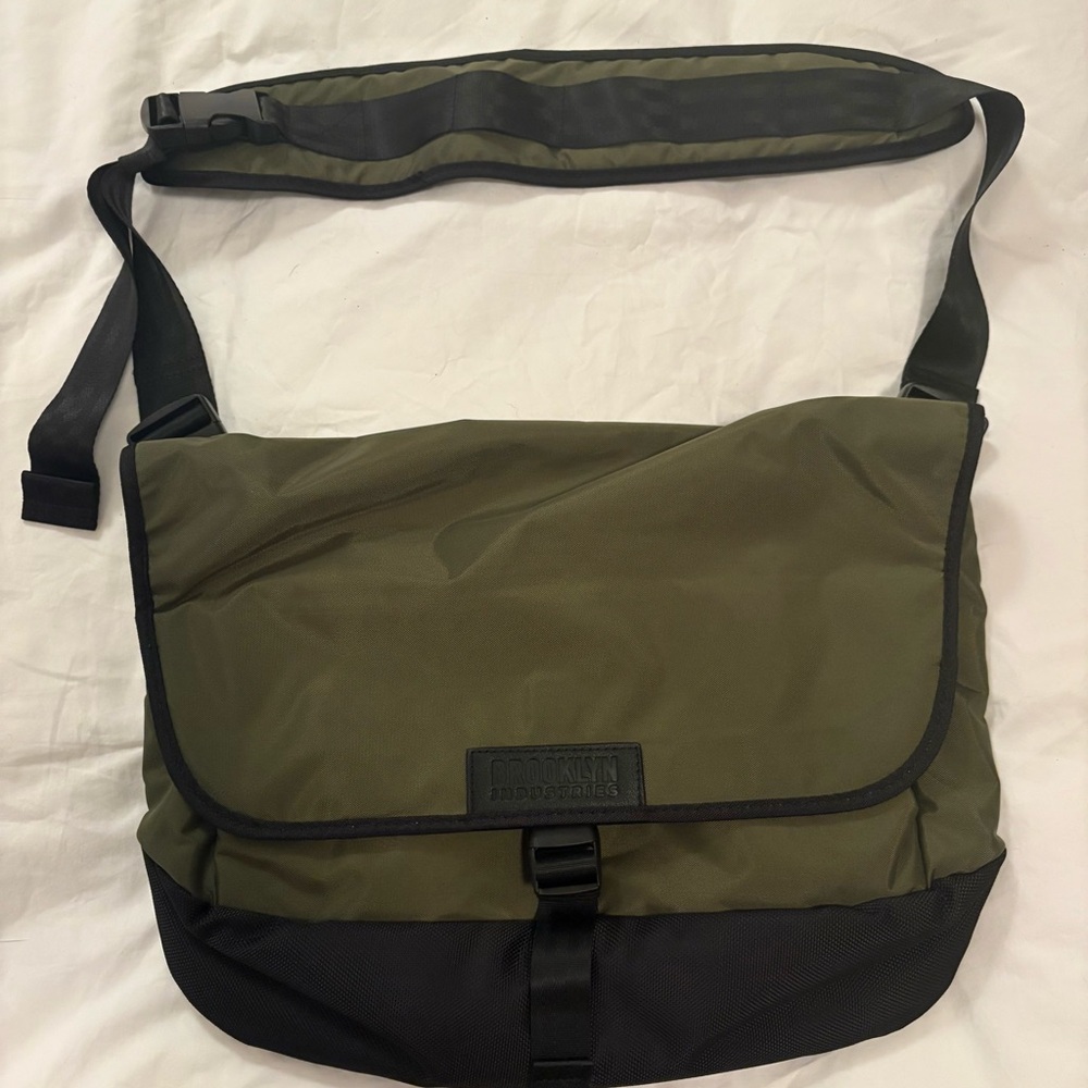 Classic Olive Green Messenger Bag